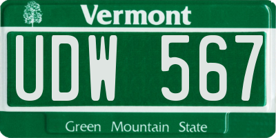 VT license plate UDW567