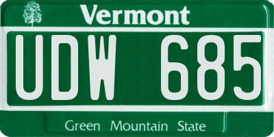 VT license plate UDW685