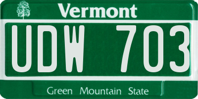 VT license plate UDW703