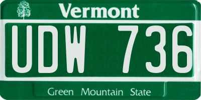 VT license plate UDW736