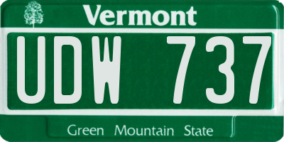 VT license plate UDW737