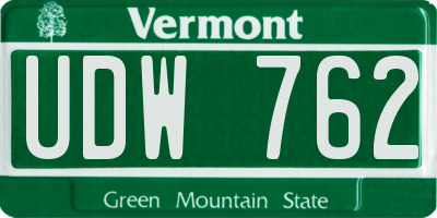 VT license plate UDW762