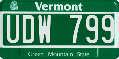 VT license plate UDW799