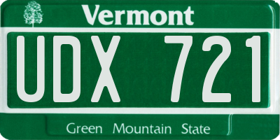 VT license plate UDX721