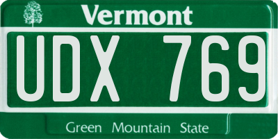 VT license plate UDX769