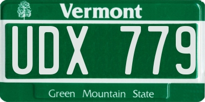 VT license plate UDX779