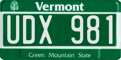 VT license plate UDX981