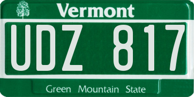 VT license plate UDZ817