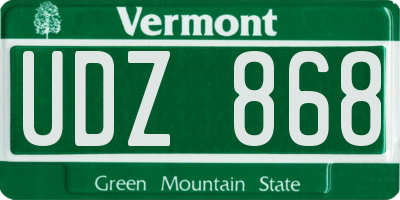 VT license plate UDZ868