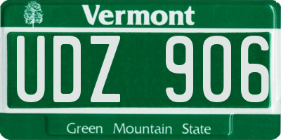 VT license plate UDZ906