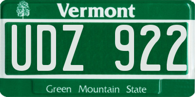 VT license plate UDZ922