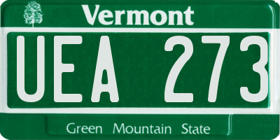 VT license plate UEA273
