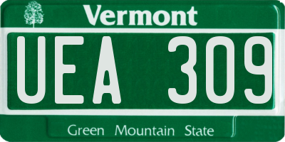 VT license plate UEA309