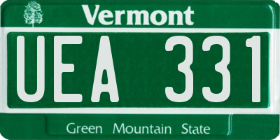 VT license plate UEA331
