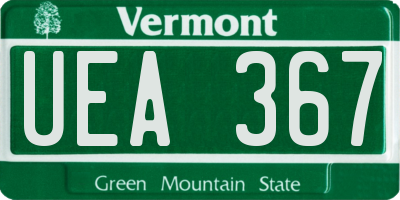 VT license plate UEA367