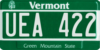 VT license plate UEA422