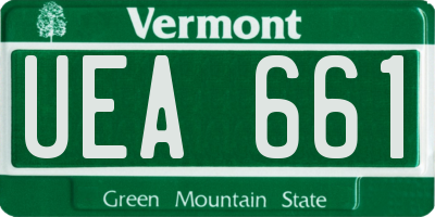 VT license plate UEA661
