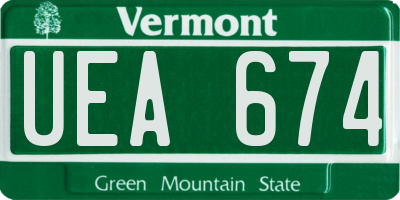 VT license plate UEA674
