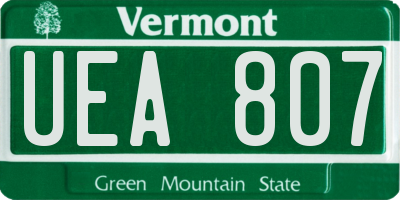VT license plate UEA807