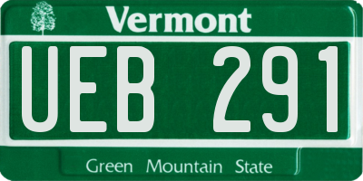 VT license plate UEB291