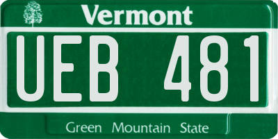 VT license plate UEB481