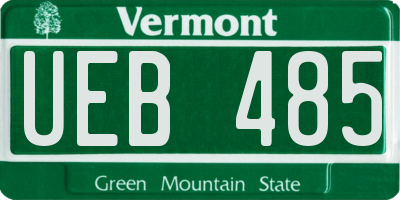 VT license plate UEB485