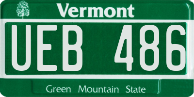 VT license plate UEB486