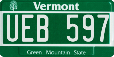 VT license plate UEB597