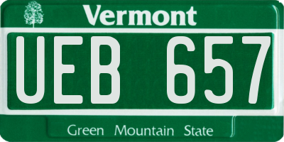 VT license plate UEB657