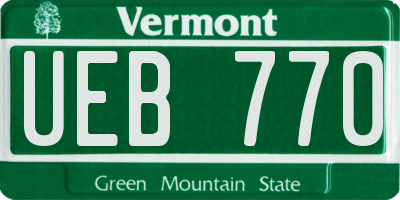 VT license plate UEB770