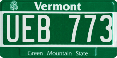 VT license plate UEB773