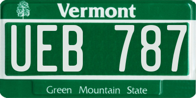 VT license plate UEB787