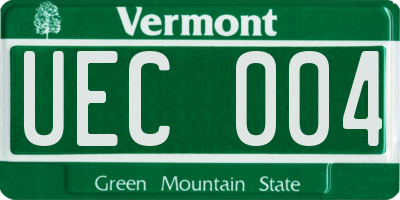 VT license plate UEC004