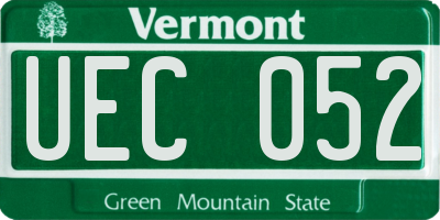 VT license plate UEC052