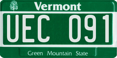VT license plate UEC091