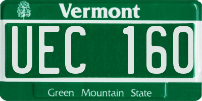VT license plate UEC160