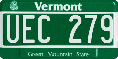 VT license plate UEC279