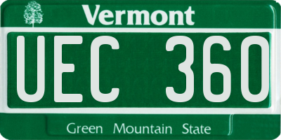VT license plate UEC360