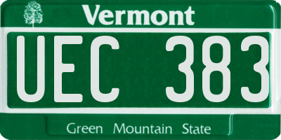 VT license plate UEC383