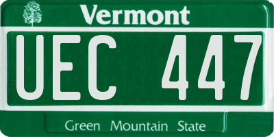VT license plate UEC447