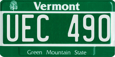 VT license plate UEC490