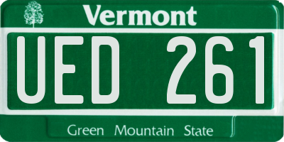 VT license plate UED261