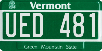 VT license plate UED481