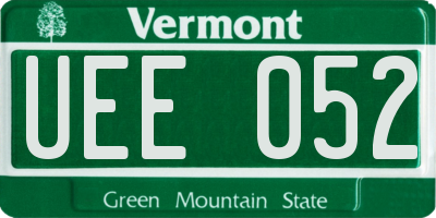 VT license plate UEE052