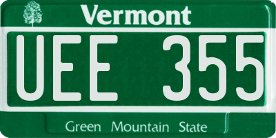 VT license plate UEE355