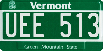 VT license plate UEE513