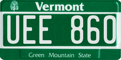 VT license plate UEE860