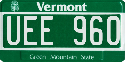 VT license plate UEE960