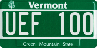 VT license plate UEF100
