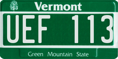 VT license plate UEF113
